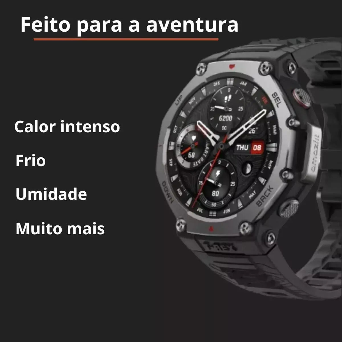 Amazfit T-Rex 3 Rugged/Military 48mm Smart Watch, GPS (with Privacy), Offline Maps, Long Battery Life, 328 Feet Re