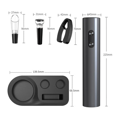 Electric Wine Opener Set Automatic Corkscrew with Aerator Pourer and Foil Cutter for Kitchen Bar Party Gifts