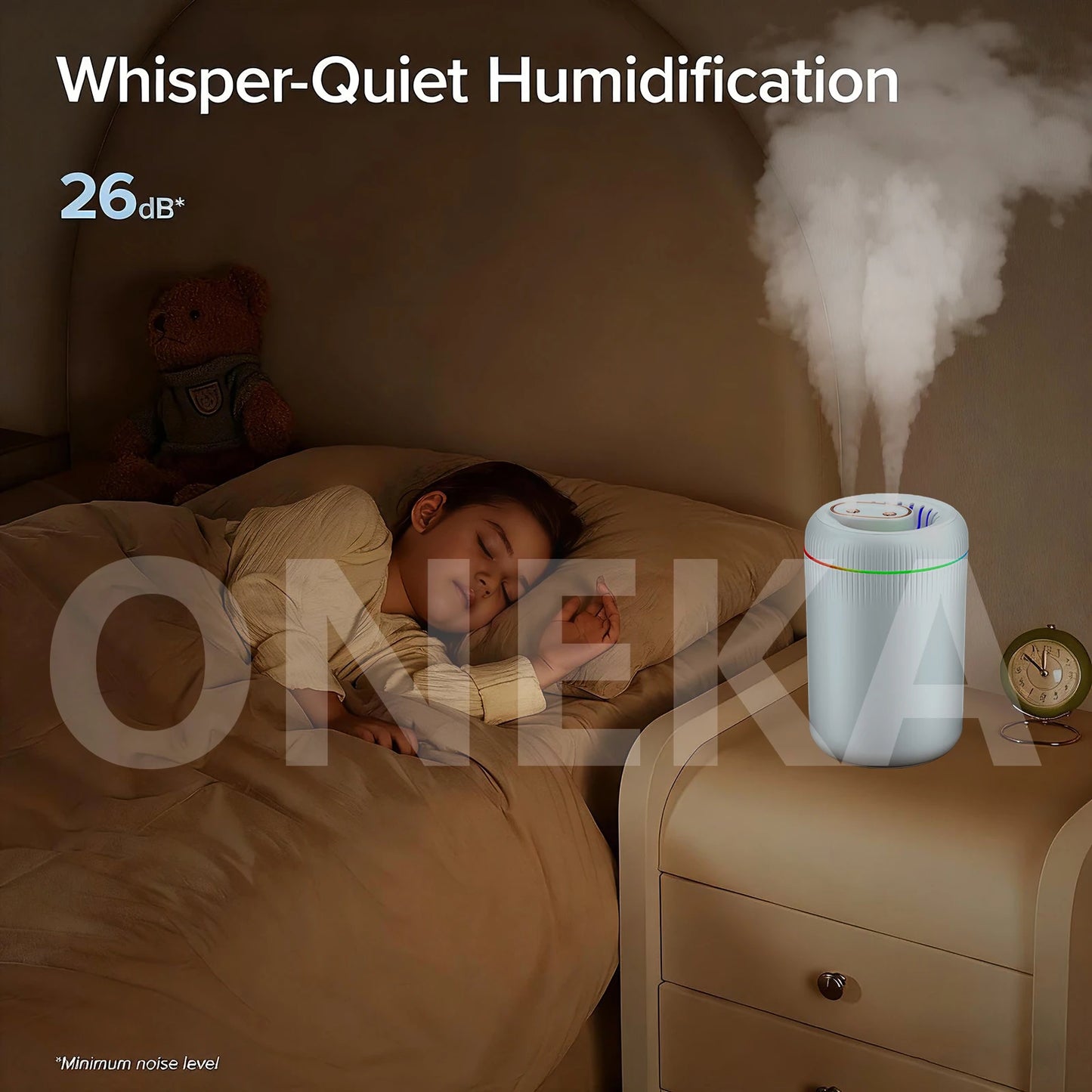 3.5L Large Desktop Air Humidifier USB Double Mist Maker RGB Light Household Mute Hydrating Christmas Gift Idea