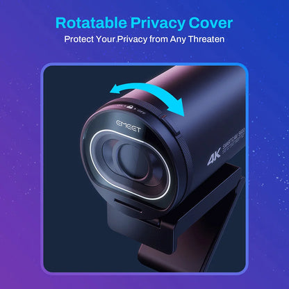 Webcam 4K Streaming Web Camera 1080P 60FPS USB Camera EMEET S600 Autofocus Living Stream Camera With Mics for Tiktok/YouTube