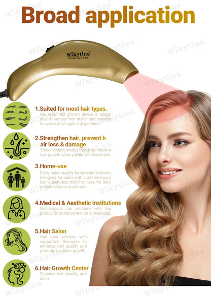 Tri-Chroma Photon Hair Therapy Device Professional LLLT Laser Hair Growth Anti Hair Loss Treatment Thinning Scalp Stress Relief