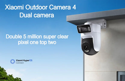 New Xiaomi Outdoor Camera 4 Dual Lens 5MP 3K HD Dual View Monitoring Panoramic Closeup Tracking IP66 Weatherproof AntiTheft - CN