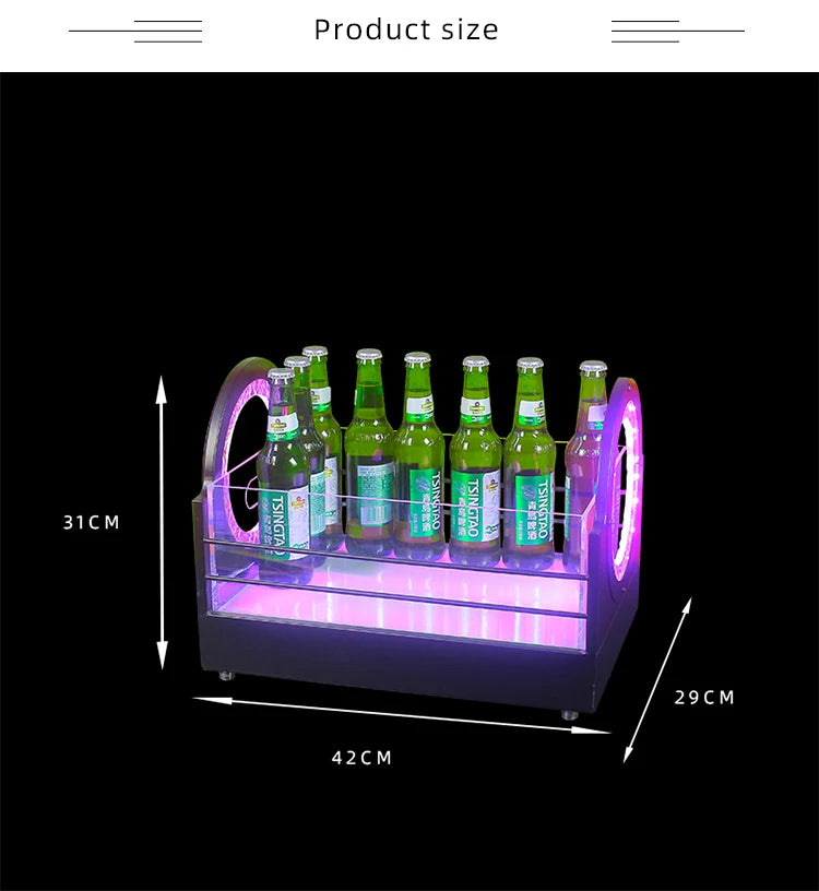  LED Glowing Ice Bucket with Unique Circular Light - Effects Design, Ideal for Bars  KTVs,Enhancing Party Atmosphere