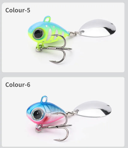 Wobble Rotating Metal VIB Vibration Bait Spinner Spoon Jig Fishing Lures 15g 20g Artificial Hard Baits Sequins Pesca Lure