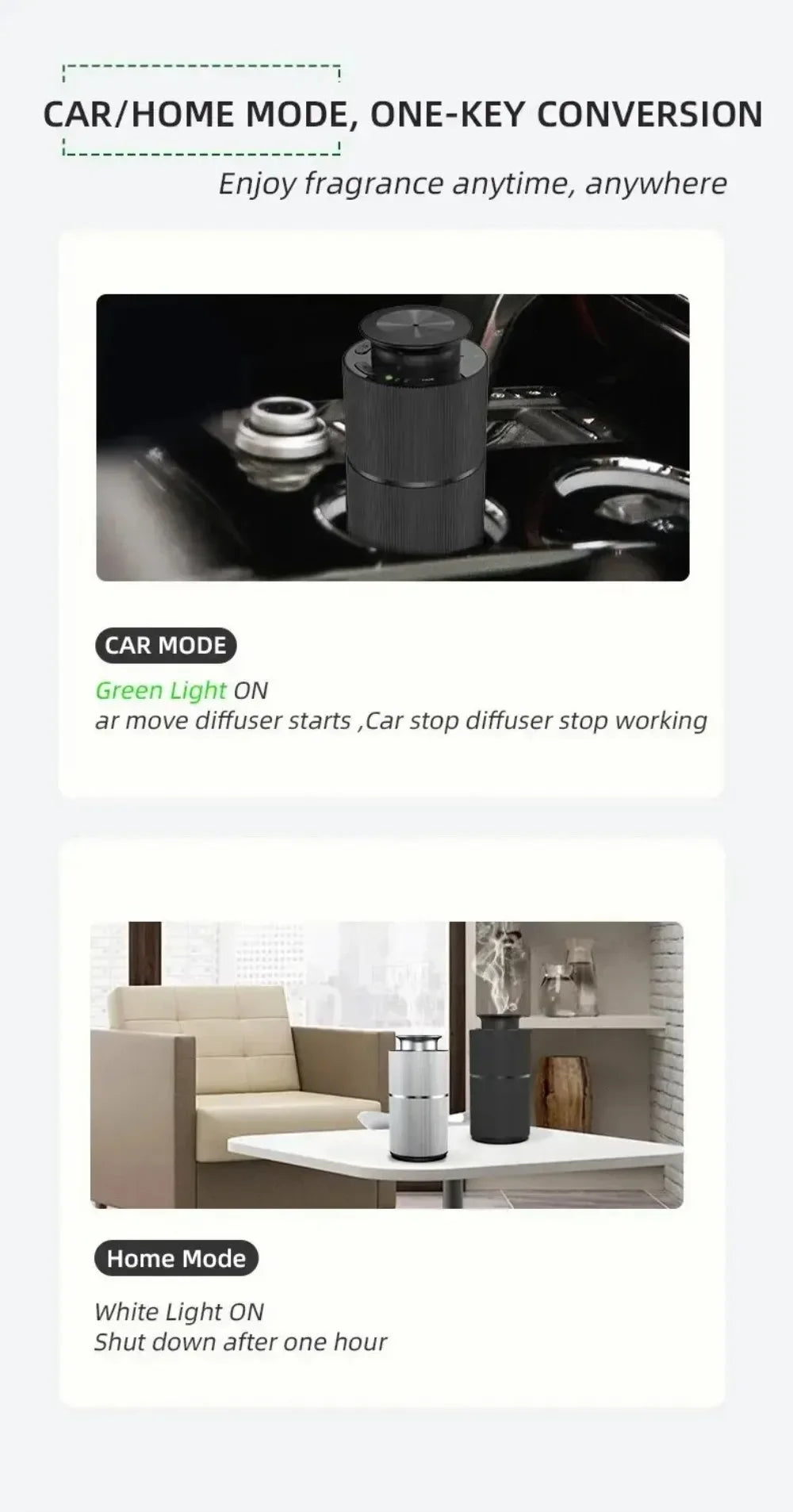 Namste Car Aroma Diffuser USB Charging Aluminium Alloys Material Aromatic Oil Diffuser Air Freshener Device For Home Office