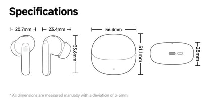 QCY MeloBuds Pro ANC Bluetooth 5.3 Earphones Wireless 46dB Hybrid ANC Hi-Res LDAC Earbuds 6 Mic Headphones 34H in-Ear Detection