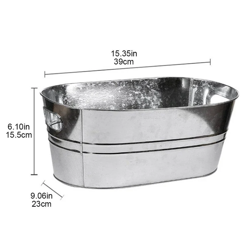 SOFT-Ice Buckets, Galvanized Tub - Drink Buckets For Parties, Beverage Tub For Barbecue Enthusiasts, Bucket For Drinks