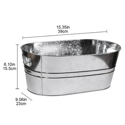 SOFT-Ice Buckets, Galvanized Tub - Drink Buckets For Parties, Beverage Tub For Barbecue Enthusiasts, Bucket For Drinks
