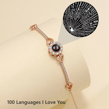 Custom Photos Bracelets 925 Sterling Silver Personalized Projection Photo Bracelet for Women Wife Mom Jewelry Mother's Day Gift