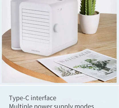 Portable Microhoo Mini Air Conditioner 1000ML Fan Cooler Aromatherapy Essential Oil Diffuser Fast Cooling Humidifier Household