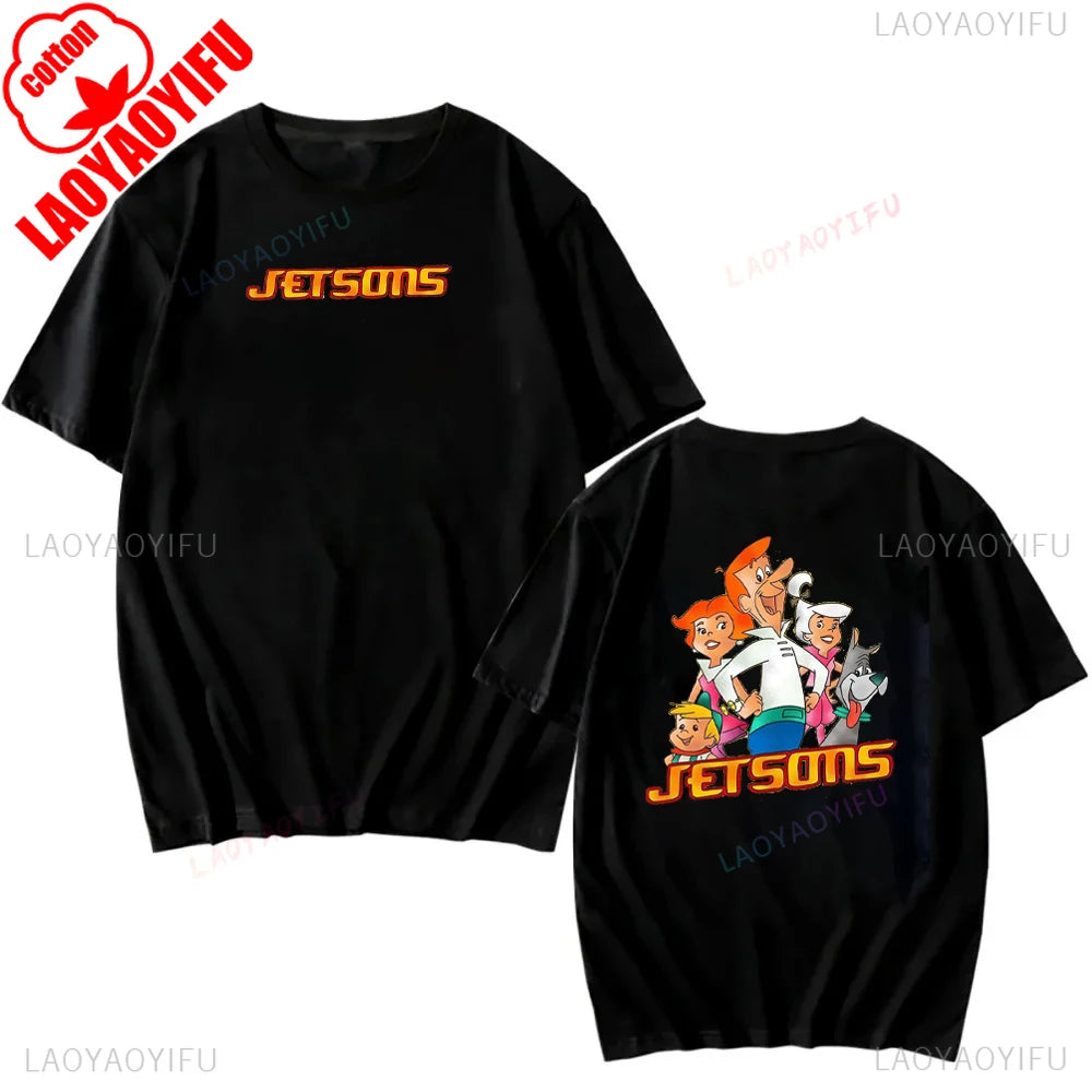 The Jetsons Printed T-shirt Tops Cartoon The Jetsons Letter Clothes Rosie The Robot Graphic T-shirts Breathable Camisetas
