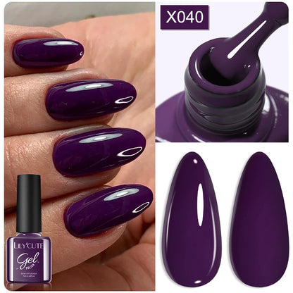 LILYCUTE 7ml Brown Red Purple Nail Gel Polish Coffee Color Series Semi Permanent UV Gel Soak off Nail Gel Varnishes For Nail Art