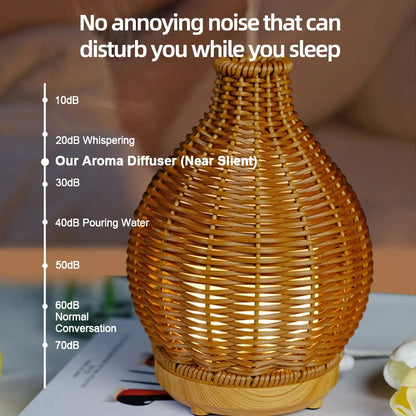 Wood Weave Vase Aromatherapy Humidifier Household Vase Air Humidifier Ultrasonic Mute Colorful Humidifier Spray Instrumen