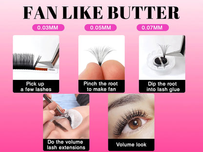 TDANCE Cashmere Lash Extensions Super Matte Black Classic Lash Extensions Individual Volume Lash for Professional Mink Lashes
