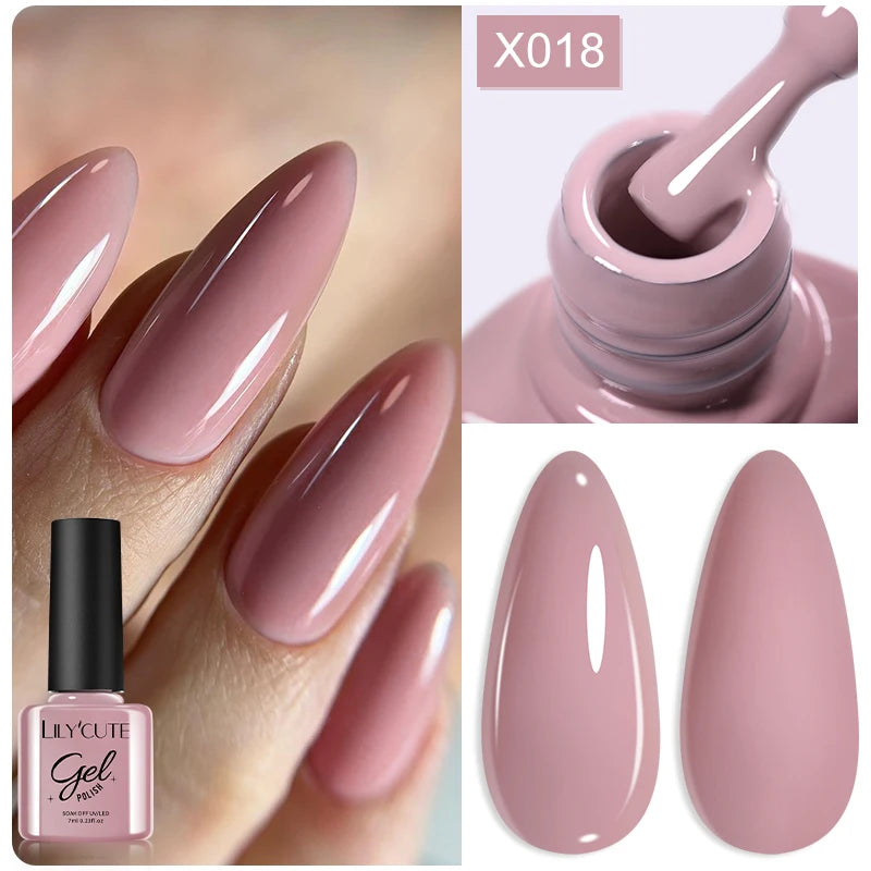 LILYCUTE Ancora Red Autumn Winter Gel Nail Polish Semi Permanent Soak Off UV LED Gel Varnish Manicure Nail Supplies