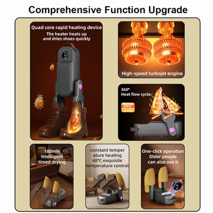 Shoe Dryer Smart Footwear Dryer Fast Drying Deodorizing Sterilizing Household Shoe Warmer with Heater Foldable Dry Sterilizer