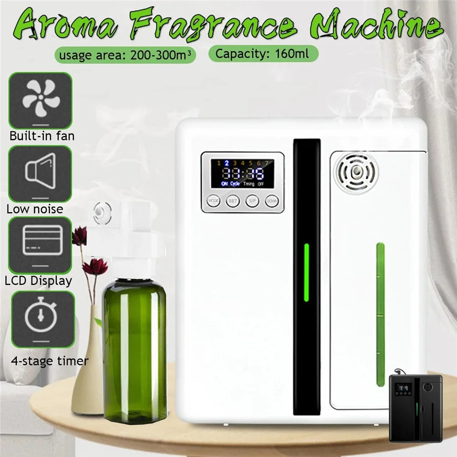 Smart Scent Machine Aroma Diffuser Wall Mounted Hotel 160ML Essential Oil Diffuser With Fan For Large Area Hotel Lobby Office