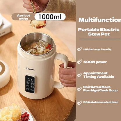 220V /110V Fully Automatic Mini Stew Pot Porridge Pot Household Electric Stew Pot Ceramic BB Soup Porridge Cooker EU/US Plug