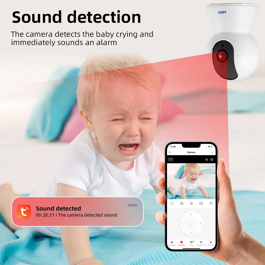 KERUI Mini Indoor Wireless 5MP WiFi IP Camera Home Security CCTV Surveillance Camera With Tuya Smart Auto Tracking Onvif