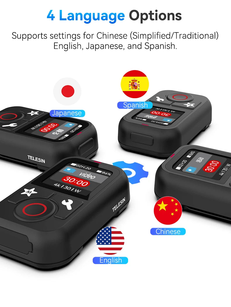 TELESIN Waterproof Bluetooth Remote Control For GoPro Hero 13 12 11 10 9 8 Max With Wrist Strap For Action Camera Accessories