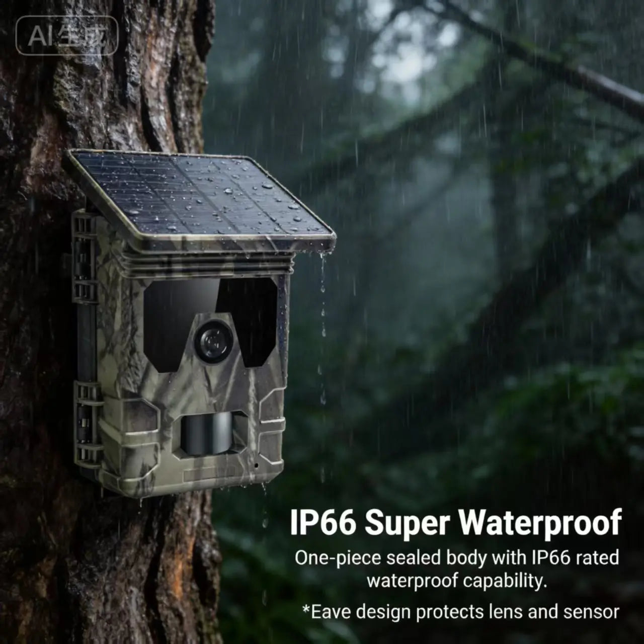 50MP 4K Solar Panel Hunting Camera Infrared Night Vision Monitoring Wildlife Trap Trail Camera Video Photo Recorder Cam