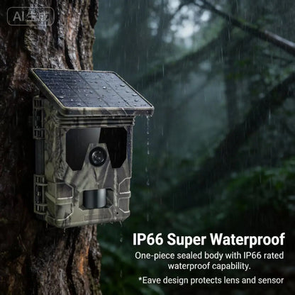 50MP 4K Solar Panel Hunting Camera Infrared Night Vision Monitoring Wildlife Trap Trail Camera Video Photo Recorder Cam