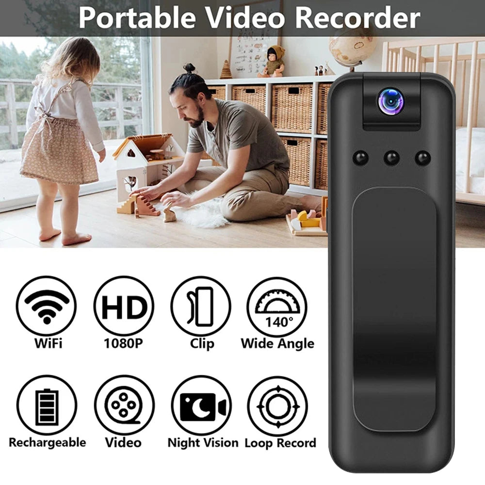 1080P HD Mini Camera Portable Small Digital Video Recorder Surveillance Camcorder Night Vision Video Police BodyCam Infrared