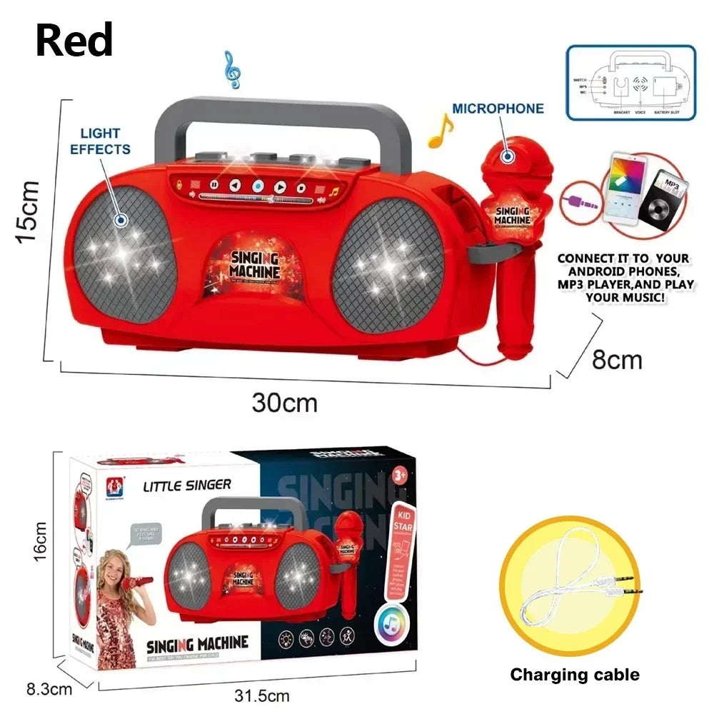 Kids Speaker Microphone Karaoke Music Instrument Children Singing Toys Baby Games Educational Toys for Girls Boys Kids Gifts