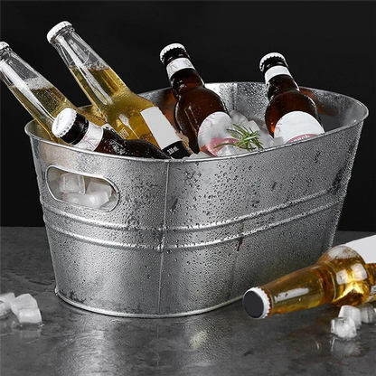 SOFT-Ice Buckets, Galvanized Tub - Drink Buckets For Parties, Beverage Tub For Barbecue Enthusiasts, Bucket For Drinks