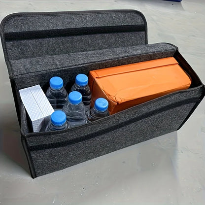 1-Pack Car Trunk Organizer: Foldable, ergonomic handle, for SUVs/sedans/trucks, durable fabric