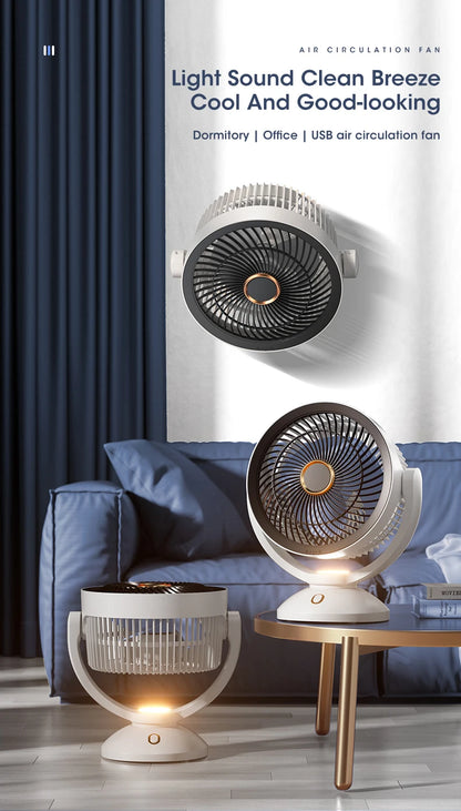 Desktop Air Circulation Fan Silent Rechargeable Fan Wall Mounted Fan 4000mAh Electric Table Fan