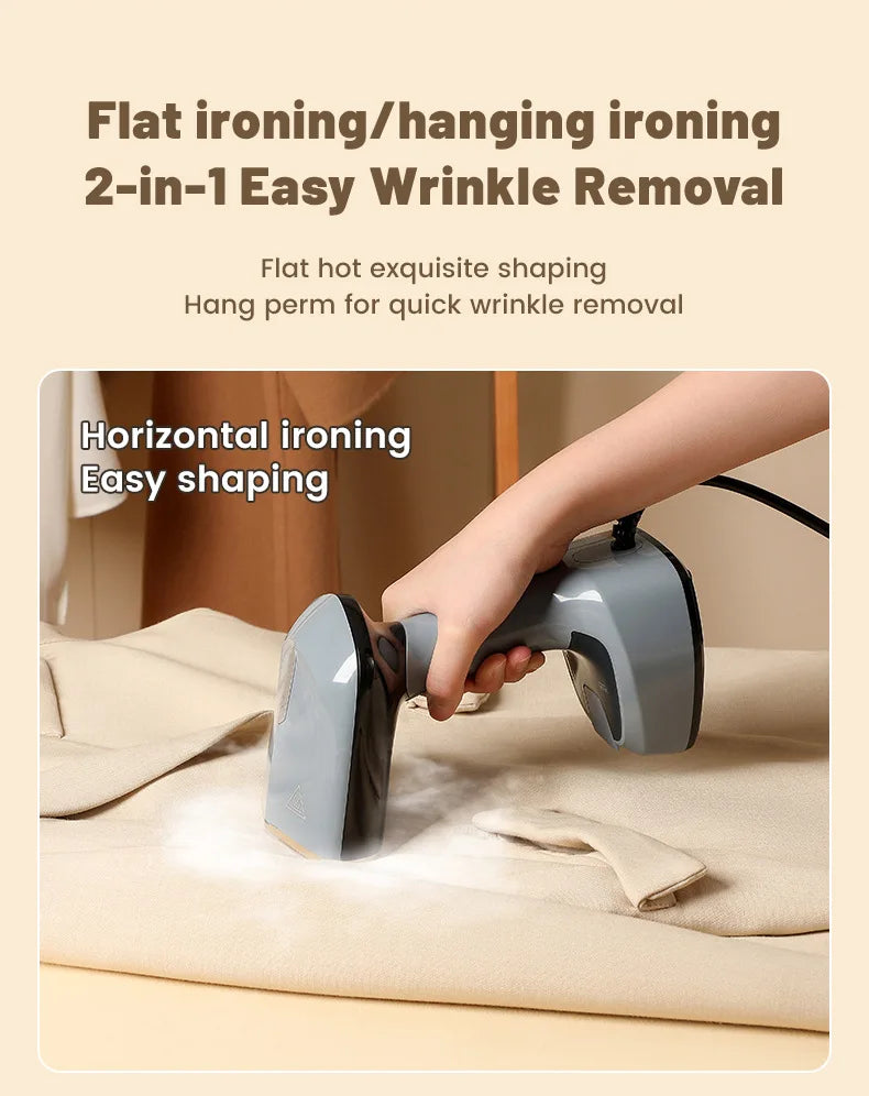 1500W Garment Steamers Fold Hand Holding Ironing Machine Fast-Heat Household Steam Handheld Fabric Steamer for Home Travelling
