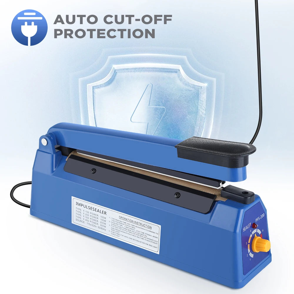 Impulse Sealer Manual Heat Sealer Machine for 8 inch Plastic Bags, Shrink Wrap Bag Sealers Vacuum Sealer Packaging Machine