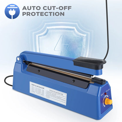 Impulse Sealer Manual Heat Sealer Machine for 8 inch Plastic Bags, Shrink Wrap Bag Sealers Vacuum Sealer Packaging Machine