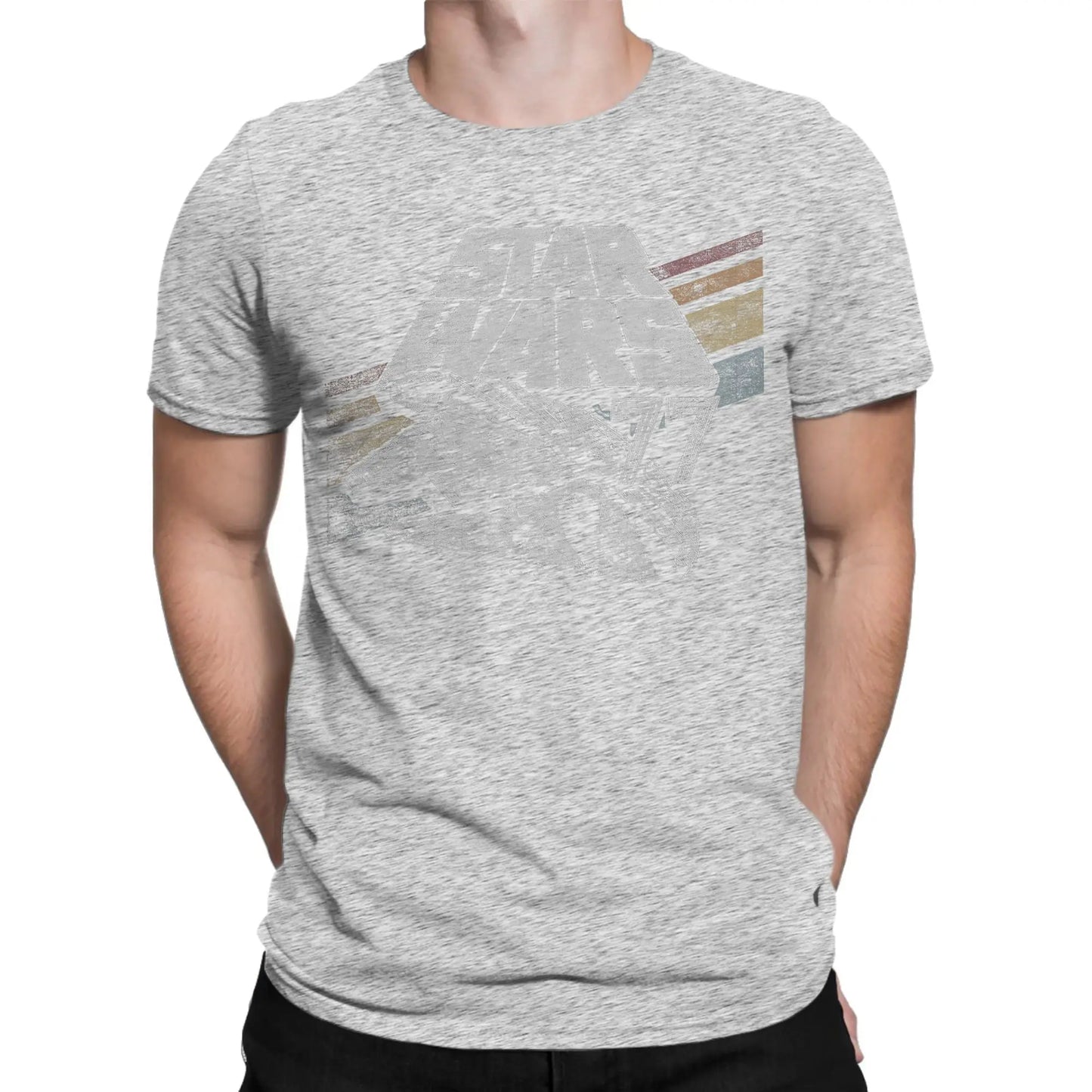 Stars  T-Shirts Men Millennium Falcon 77 Fashion Pure Cotton Tee Shirt Crewneck Short Sleeve T Shirt Printing Tops