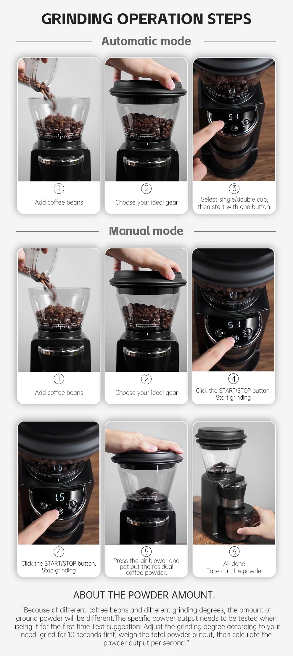 HiBREW Coffee Mill Automatic Electric Coffee Grinder with 31 Gears for Espresso American Coffee Pour Over Visual Bean Storage G3