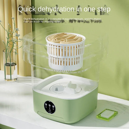 6L/11L Portable Folding Washing Machine Big Capacity With Spin Dryer Bucket for Clothes Travel Home Underwear Socks Mini Washer
