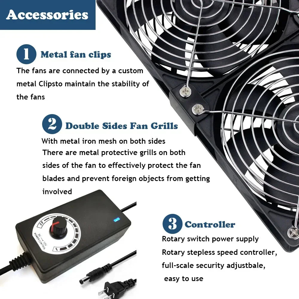 220V Multifunctional Exhaust Fan with Remote Control for Chassis Workstation Service Station Cooling Ventilation Fan