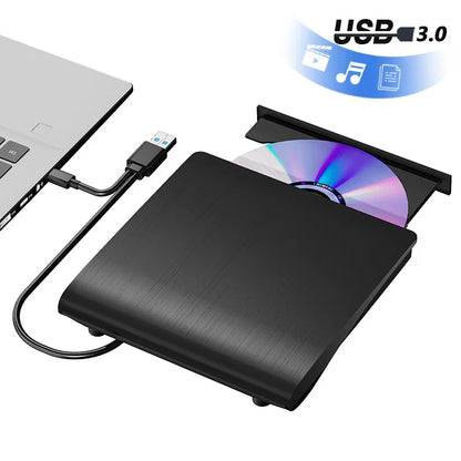 USB 3.0 Type-C External CD DVD Drive, USB 2.0 Slim Protectable External CD-RW Drive DVD-ROM  Player for Laptops Desktop PCs