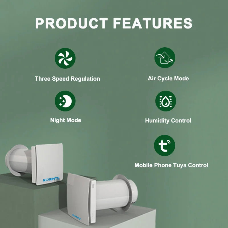 KCvents VT501WiFi 150mm Heat recovery ventilation room Ventilator Fresh Air Fan With Ceramic Hepa Filter Ventilation System Mute