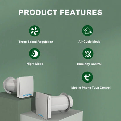 KCvents VT501WiFi 150mm Heat recovery ventilation room Ventilator Fresh Air Fan With Ceramic Hepa Filter Ventilation System Mute