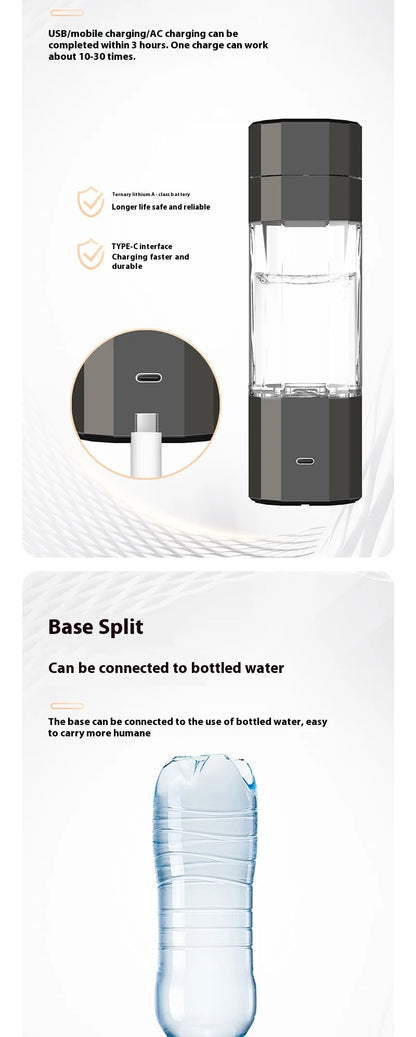 High Quality 6000-8000PPB Hydrogen Rich Water Bottle Cup Portable USB Powered Hydrogen Water Generator for Household Use
