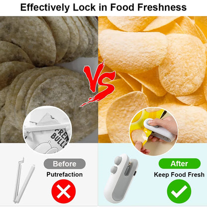 Mini Heat Bag Sealing Machine Plastic Bag Sealer Rechargeable Food Packing Bag Thermal Sealer Portable Plastic Bag Heat Sealer