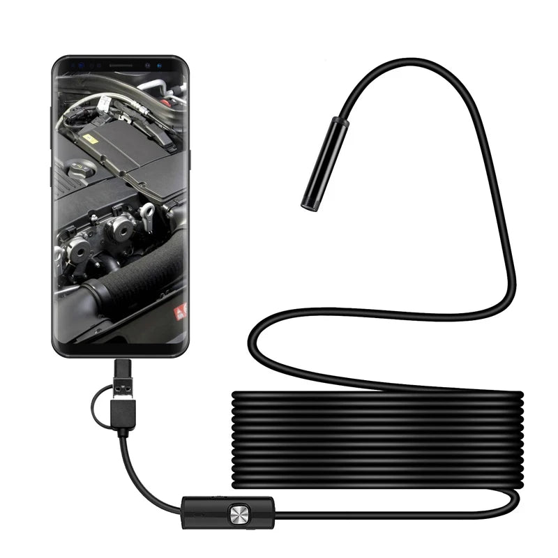 8mm Endoscope Camera 720P HD USB Endoscope With 8 LED 1/2/5/10M Flexible Cable Waterproof Inspection Borescope for Android PC