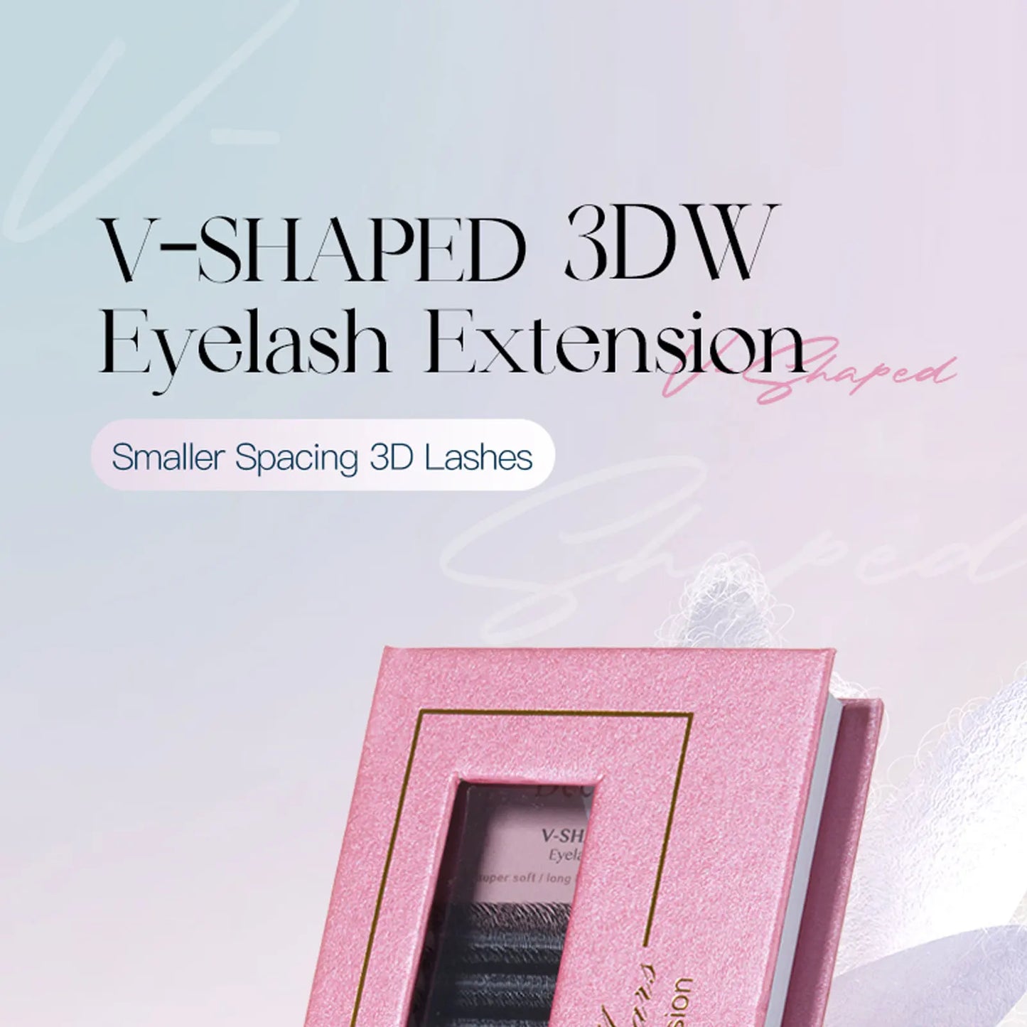 DeceMars V-shaped 3D eyelash extensions Matte Black 12 Rows/Tray
