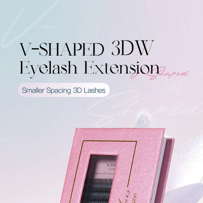 DeceMars V-shaped 3D eyelash extensions Matte Black 12 Rows/Tray