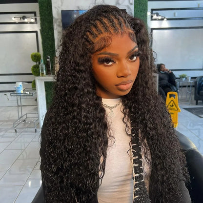 40 46 Inch 13x4 13x6 HD Deep Wave Lace Frontal Wig Brazilian Loose Water Curly Lace Front Human Hair Wigs For Women 300% Density