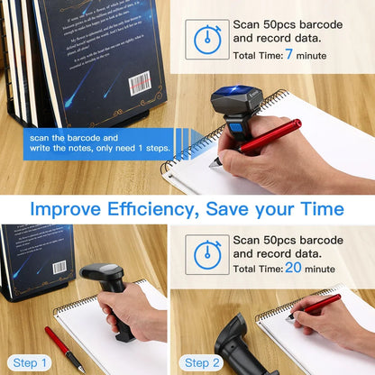 Eyoyo EY-016 Finger Ring Barcode Scanner Mini Wearable 3-in-1 USB Wired & 2.4G Wireless QR Reader for Store Warehouse Scanning