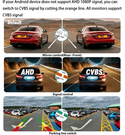 AHD 1080P Car Front Rear View Reversing Camera 170° Fisheye Lens Full HD Night Vision CVBS Vehicle Backup Camera