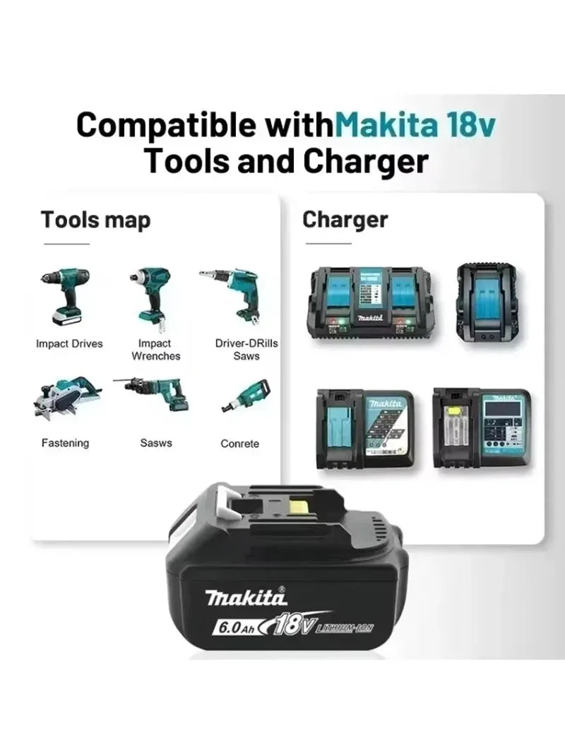 100% Original Makita battery, 18V 5.0Ah 6.0Ah 9.0Ah rechargeable battery, replacing Makita BL1830 BL1840 BL1850 BL1860B